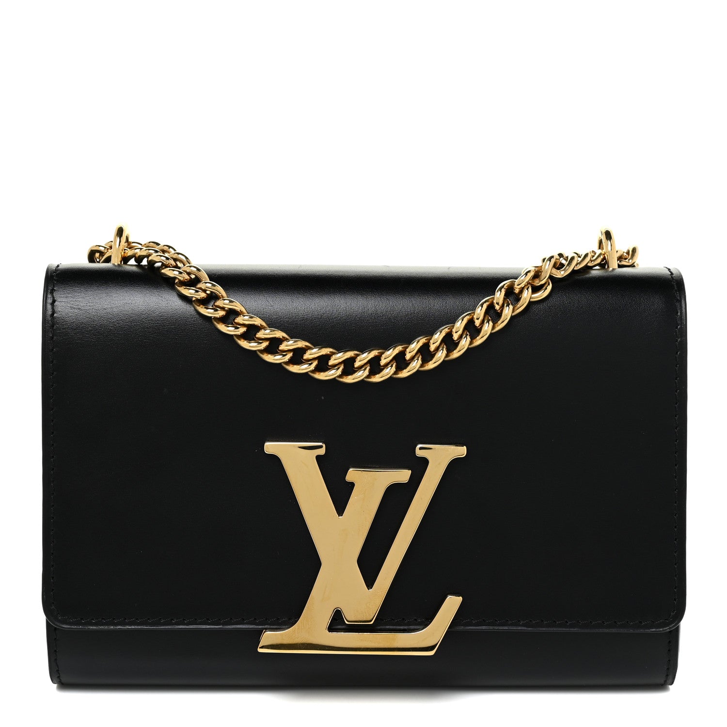 Louis Vuitton Calfskin Chain Louise MM Black 1 of 14