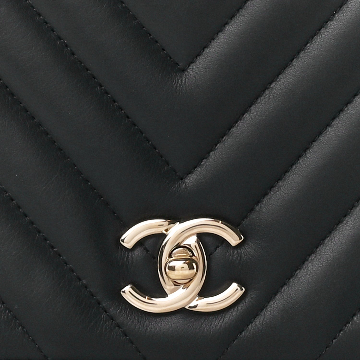 Chanel Calfskin Chevron Quilted Medium Statement Flap Black 9 of 11