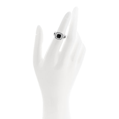 David Yurman Sterling Silver Diamond Black Onyx 7mm Petite Albion Ring 49 4.75 2 of 5