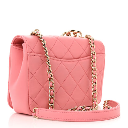 Chanel Lambskin Quilted Studded Beauty Begins Flap Rose 3 of 10