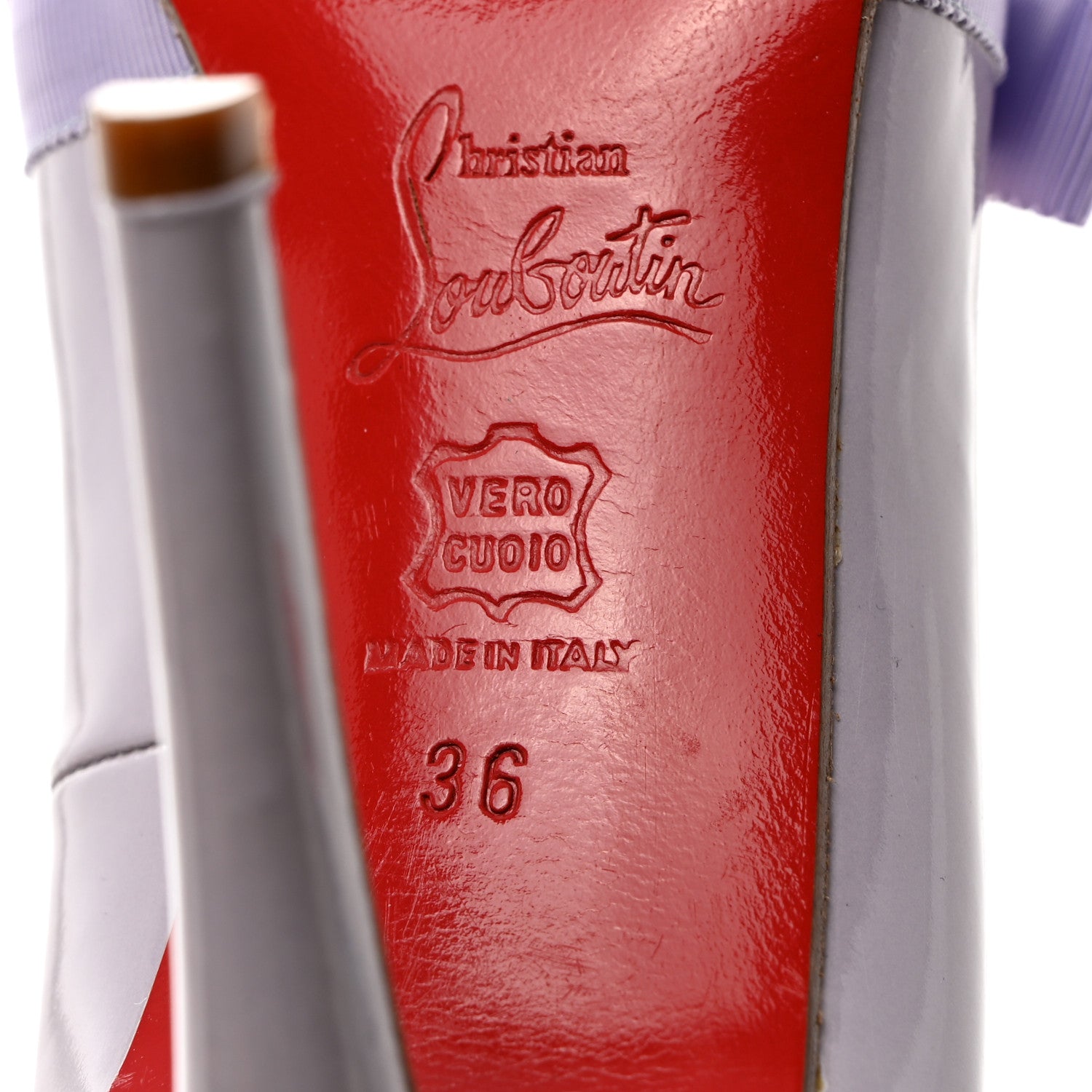 Christian Louboutin Patent Bow 85 Pumps 36 Lilac Smoke 7 of 7