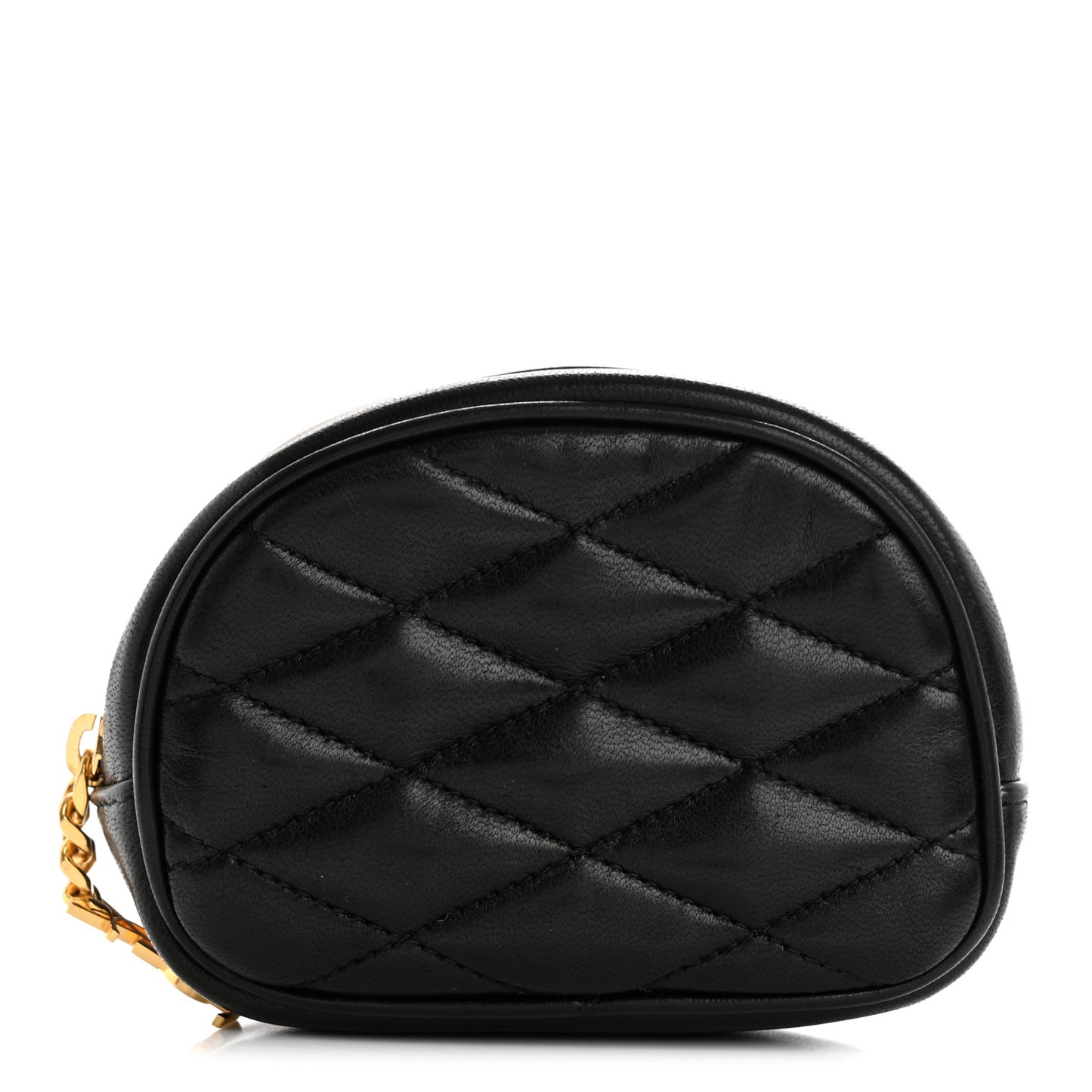 Lambskin Quilted Lolita Cosmetic Pouch Black