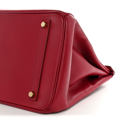 Hermes Tadelakt Ghillies Birkin 35 Rubis 10 of 12