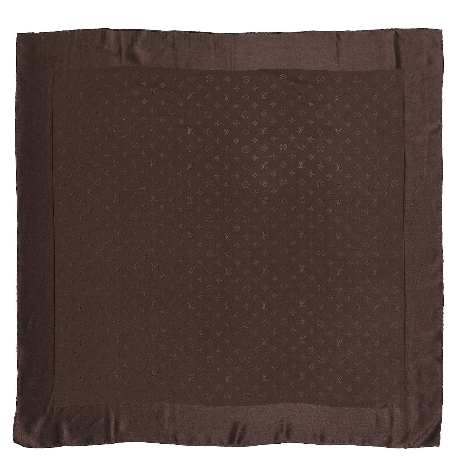 Louis Vuitton Silk Monogram Monaco Scarf Brown 1 of 4