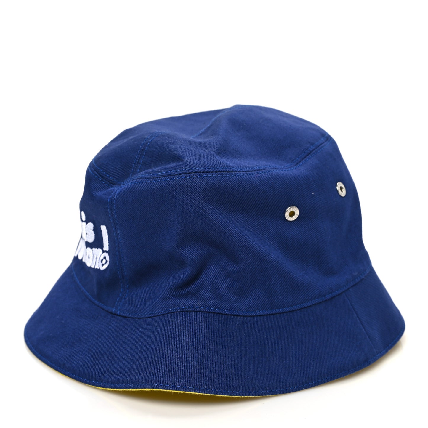 Canvas Monogram Reversible Everyday Bucket Hat 60 Blue White Yellow