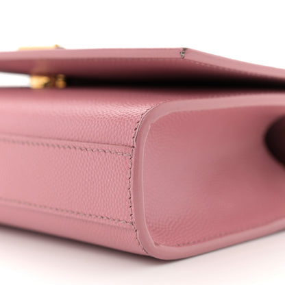 Saint Laurent Grain De Poudre Small Monogram Kate Satchel Dark Rose 9 of 12