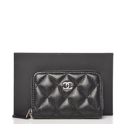 Chanel Caviar Quilted Zip Coin Purse Black 8 of 8