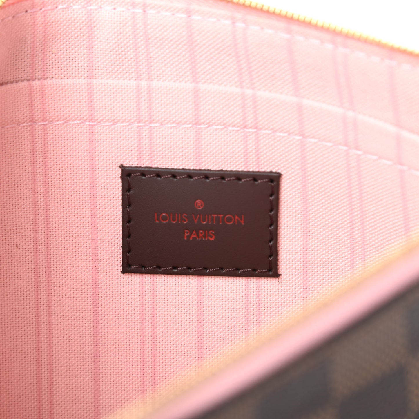 Damier Ebene Neverfull MM GM Pochette Rose Ballerine