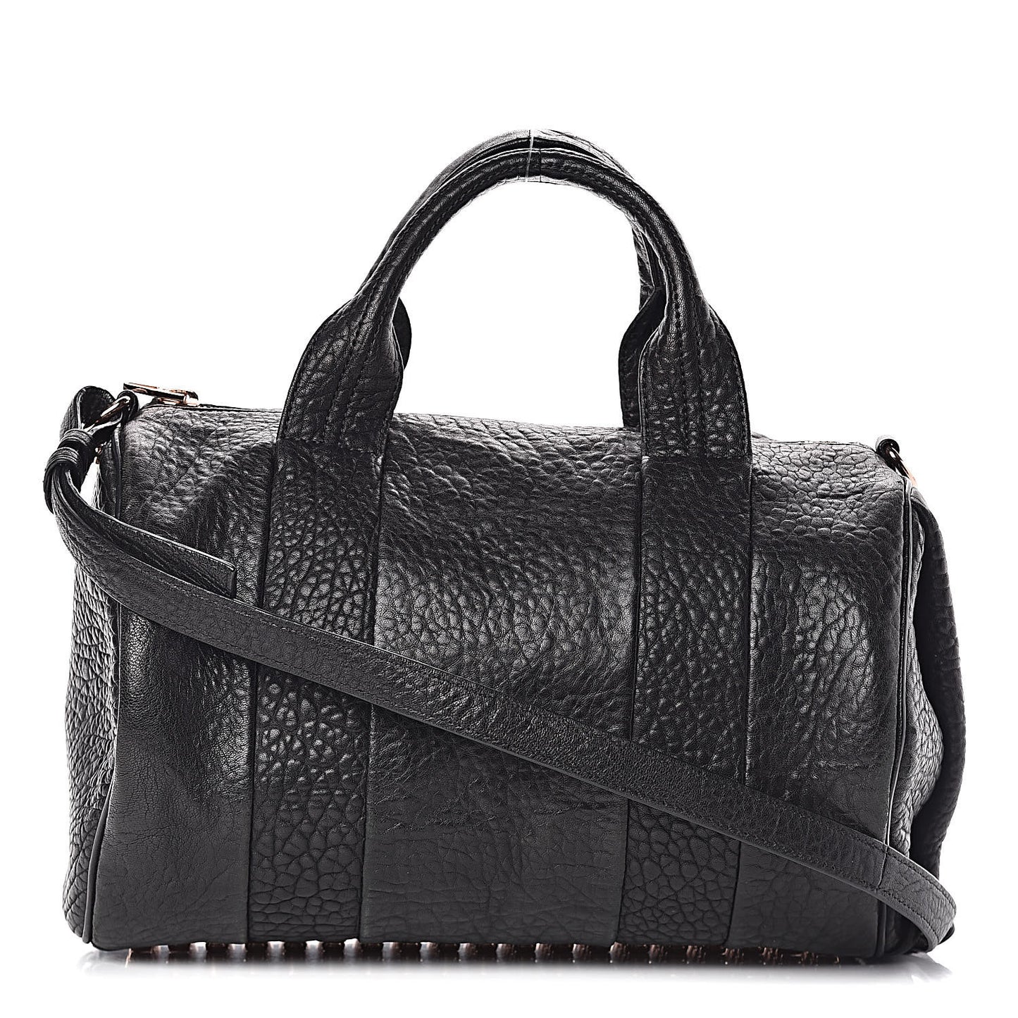 Pebbled Lambskin Rocco Black Rose Gold Hardware