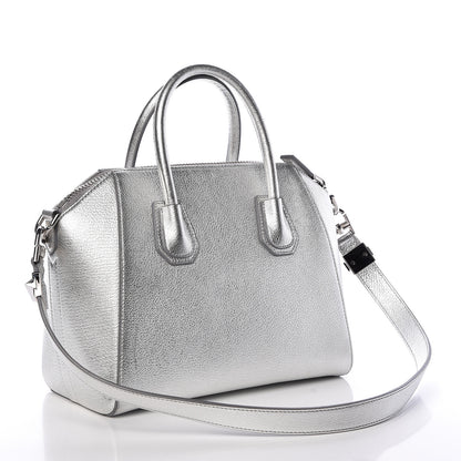Givenchy Metallic Sugar Goatskin Small Antigona Silver 3 of 15