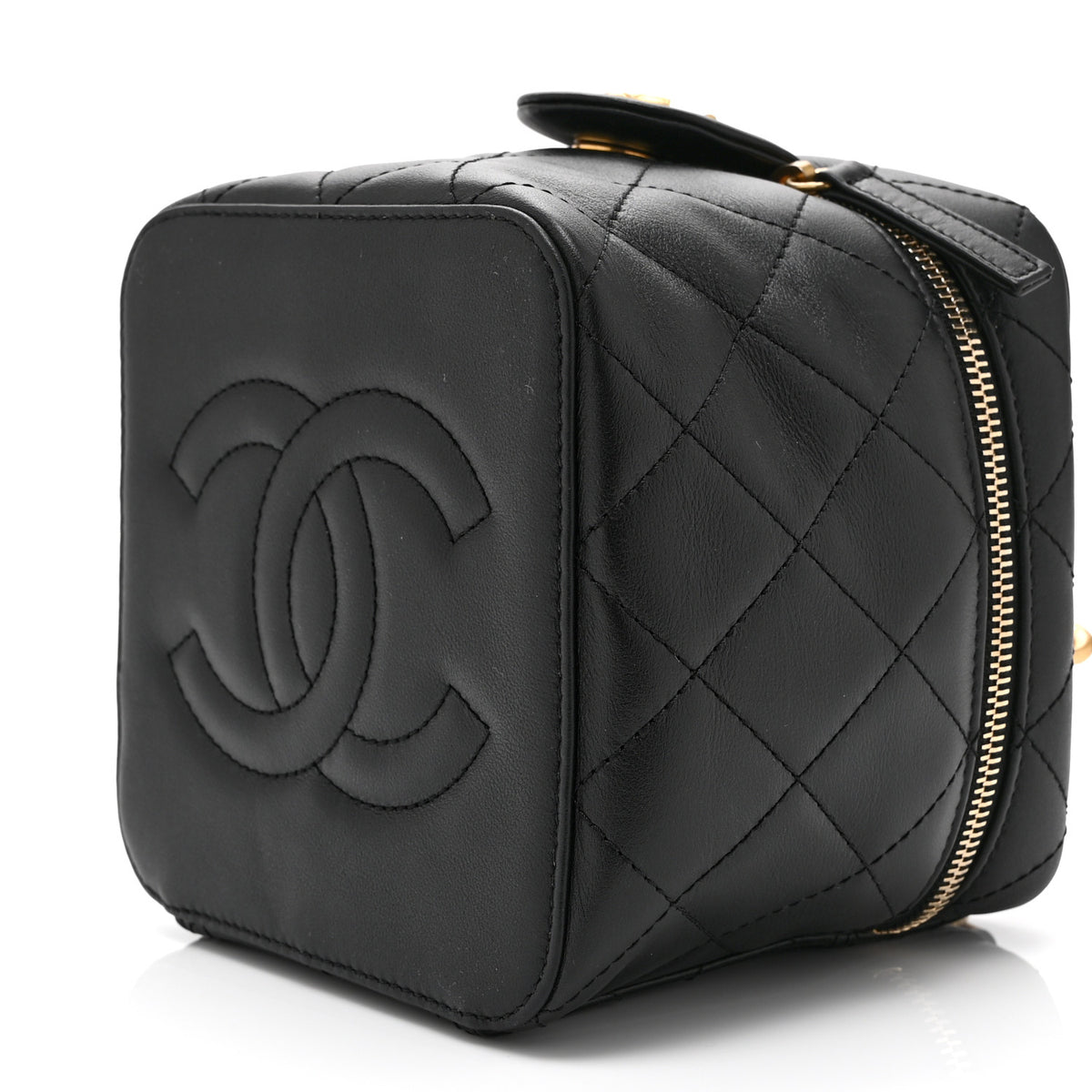 Chanel Calfskin Quilted Small Vanity Case With Chain Black 11 of 11