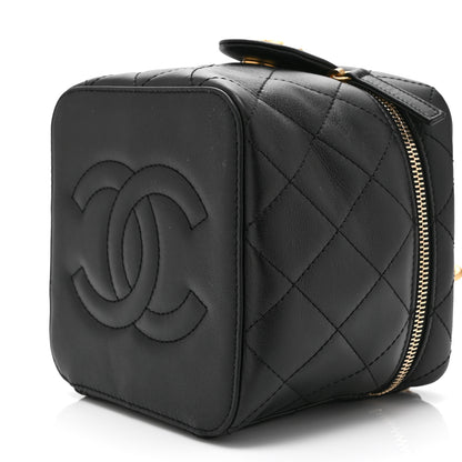 Chanel Calfskin Quilted Small Vanity Case With Chain Black 11 of 11