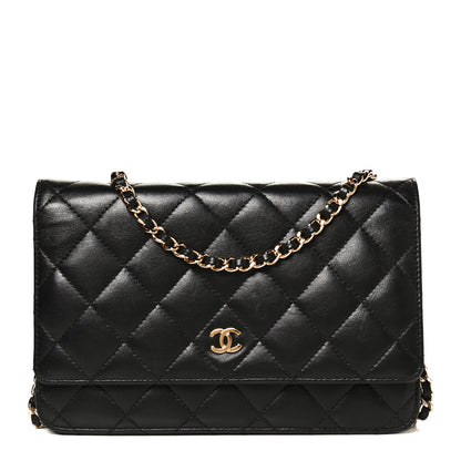 Chanel Lambskin Quilted Wallet On Chain WOC Black 1 of 11
