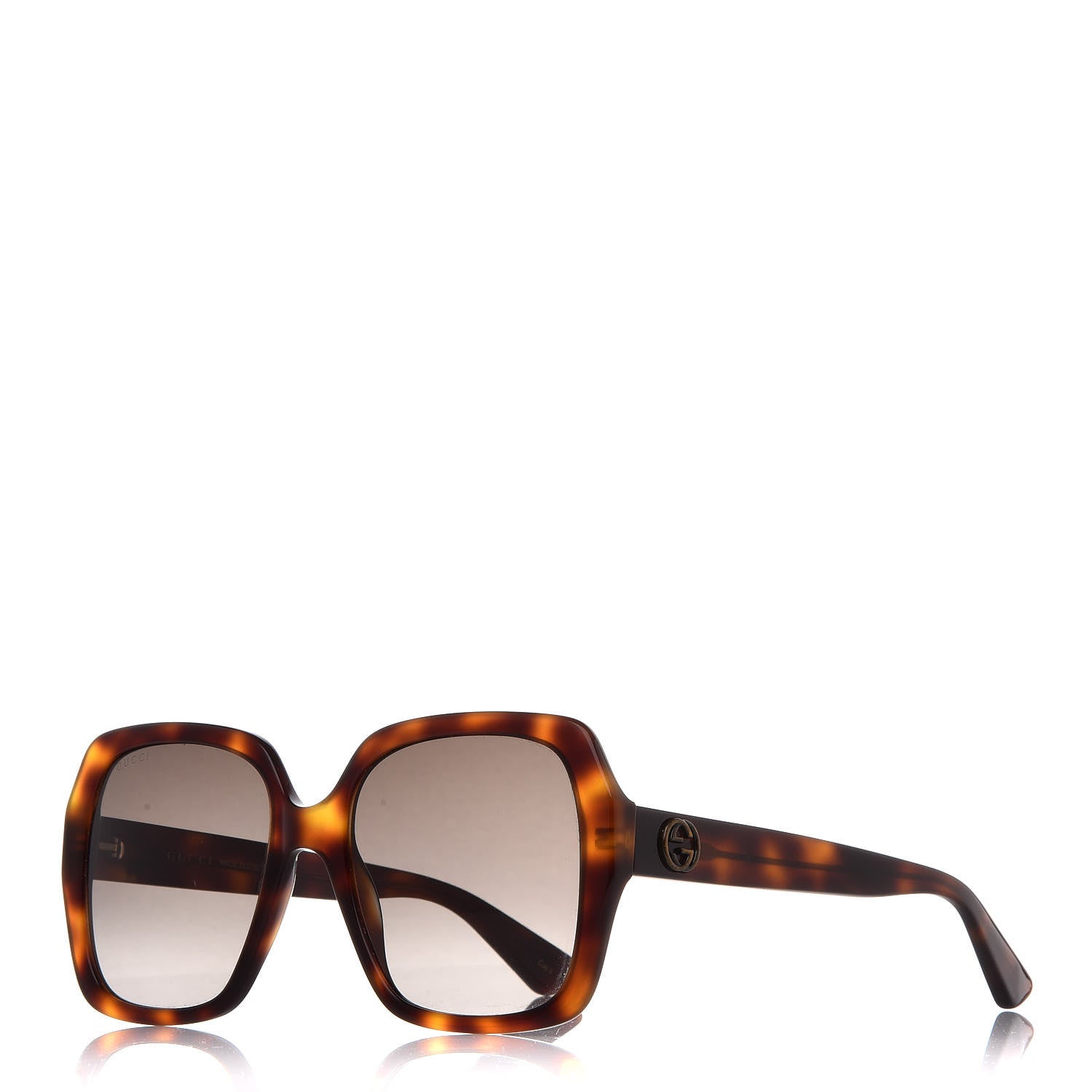 Gucci Acetate Square Frame GG0096S Sunglasses Tortoise 1 of 9