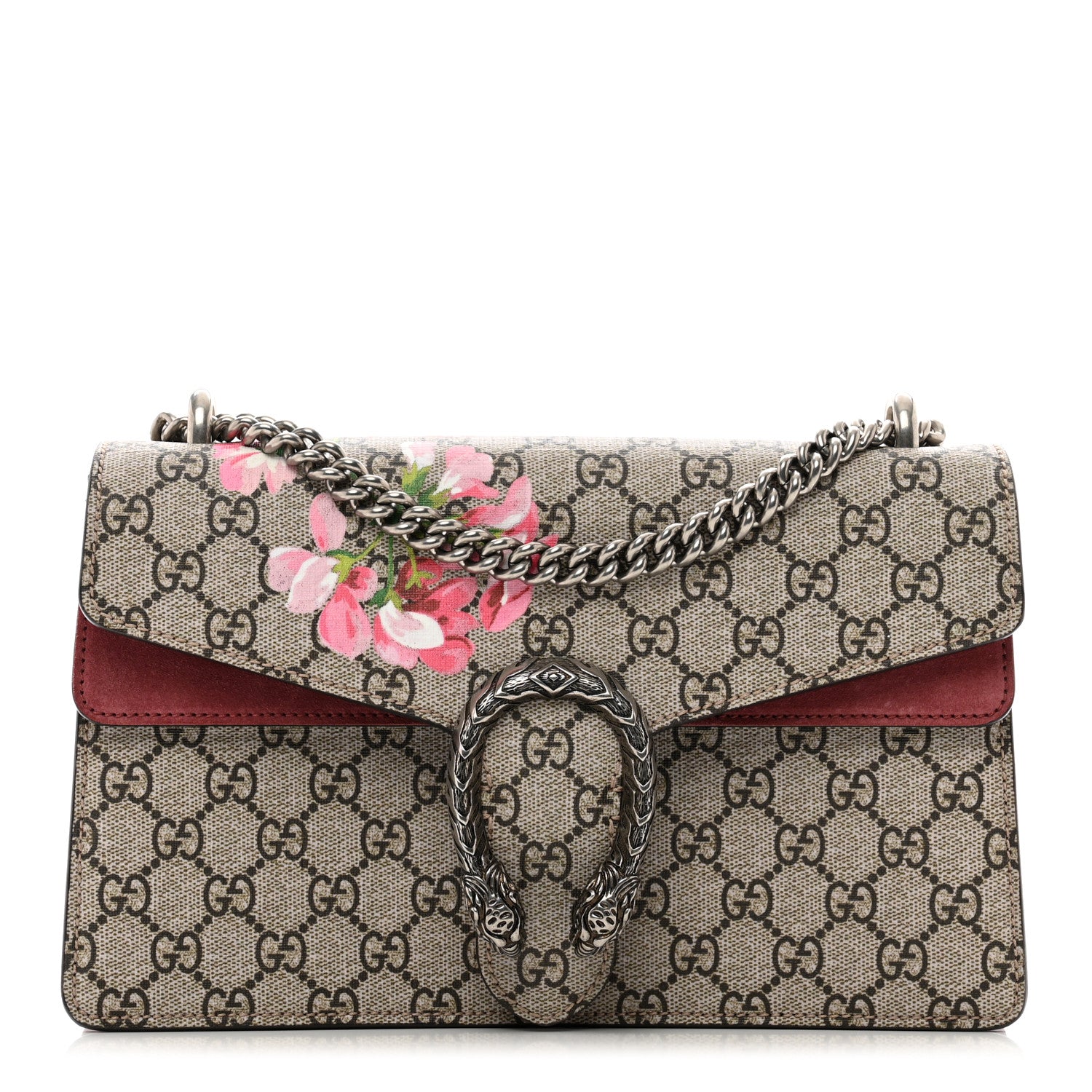 Gucci GG Supreme Monogram Blooms Small Dionysus Shoulder Bag Beige Multicolor Dry Rose 1 of 12