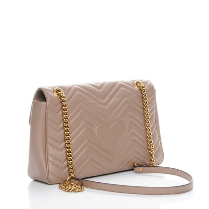Gucci Calfskin Matelasse Medium GG Marmont Shoulder Bag Porcelain Rose 3 of 7