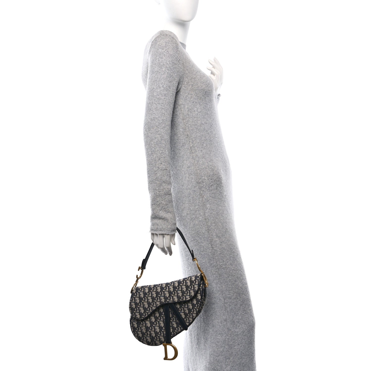 Christian Dior Oblique Saddle Bag Blue 2 of 10