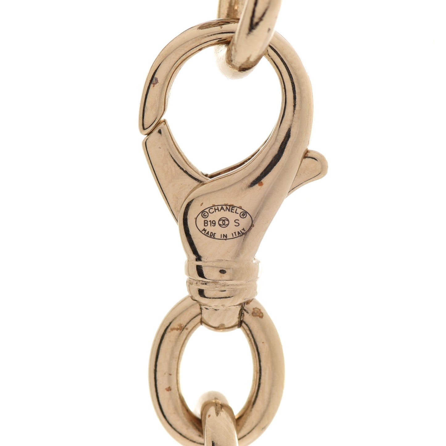 Lambskin Chain CC Necklace Gold