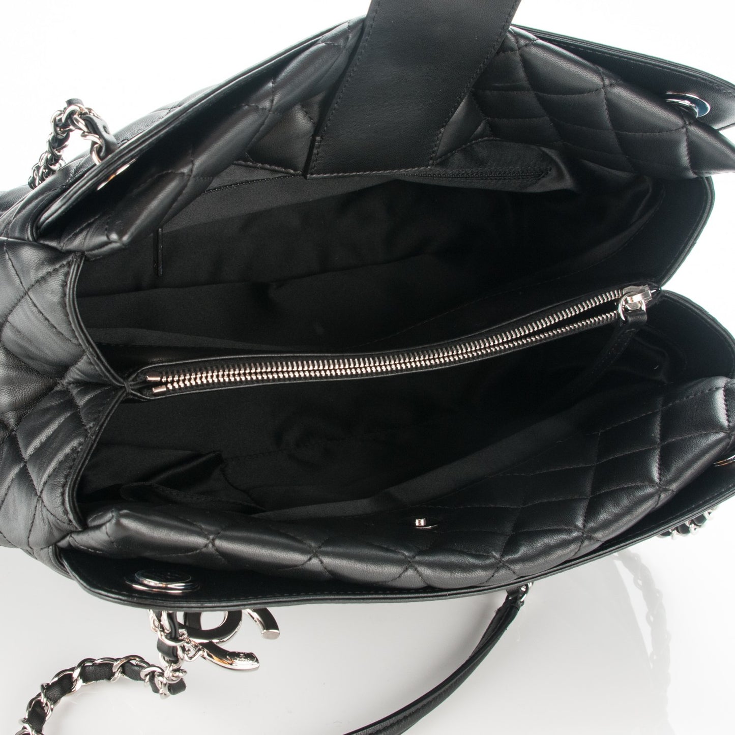 Lambskin Quilted 7 Large Tote Black