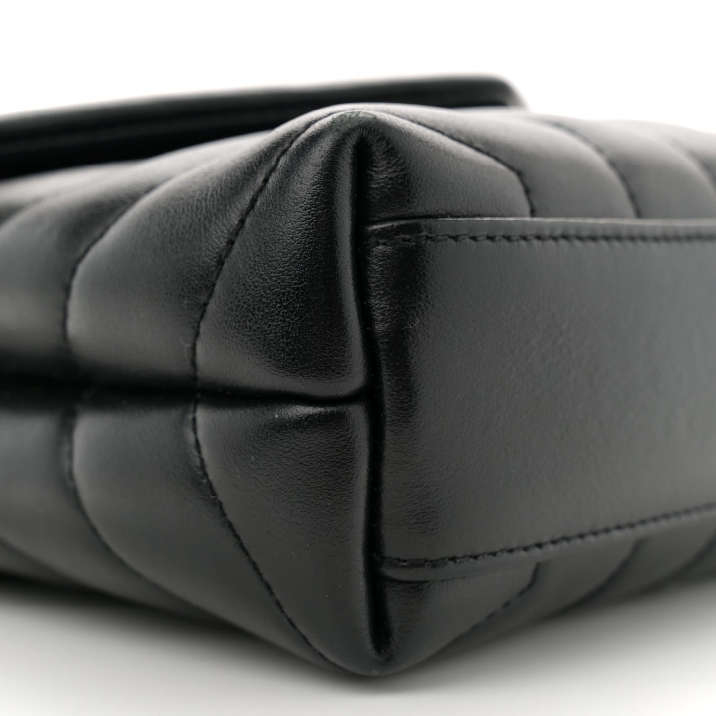 Calfskin Y Quilted Monogram Toy Loulou Crossbody Bag Black