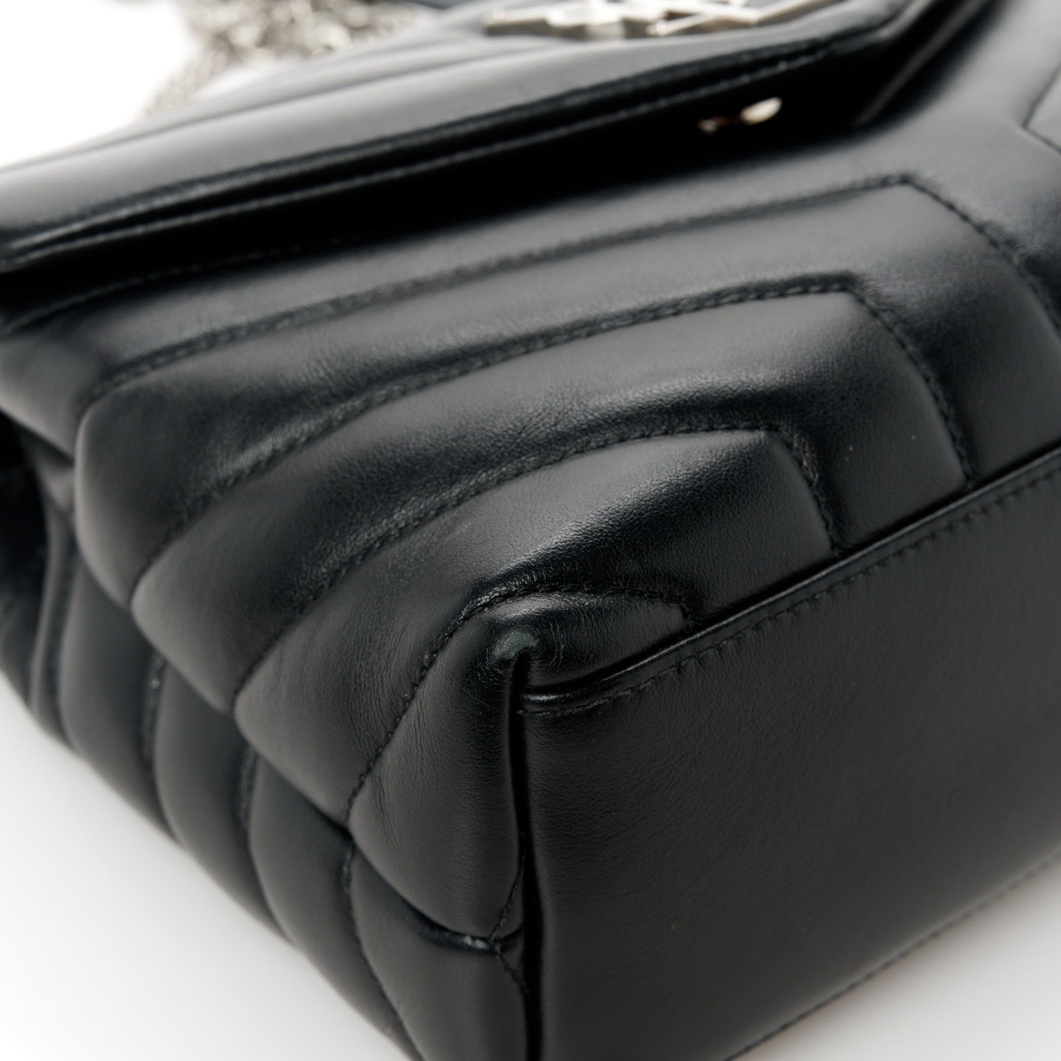 Saint Laurent Calfskin Y Quilted Monogram Small Loulou Chain Satchel Black 13 of 13