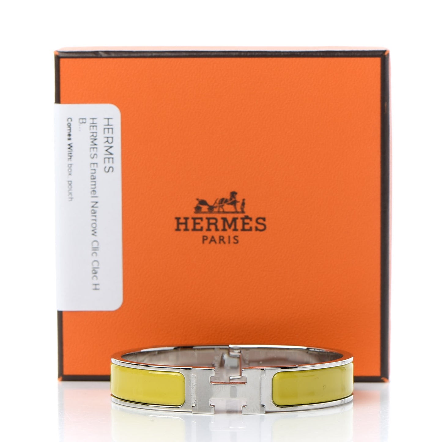 Enamel Narrow Clic Clac H Bracelet GM Chartreuse