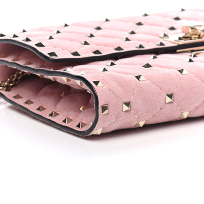 Valentino Garavani Suede Rockstud Spike Wallet on Chain Loto 7 of 9