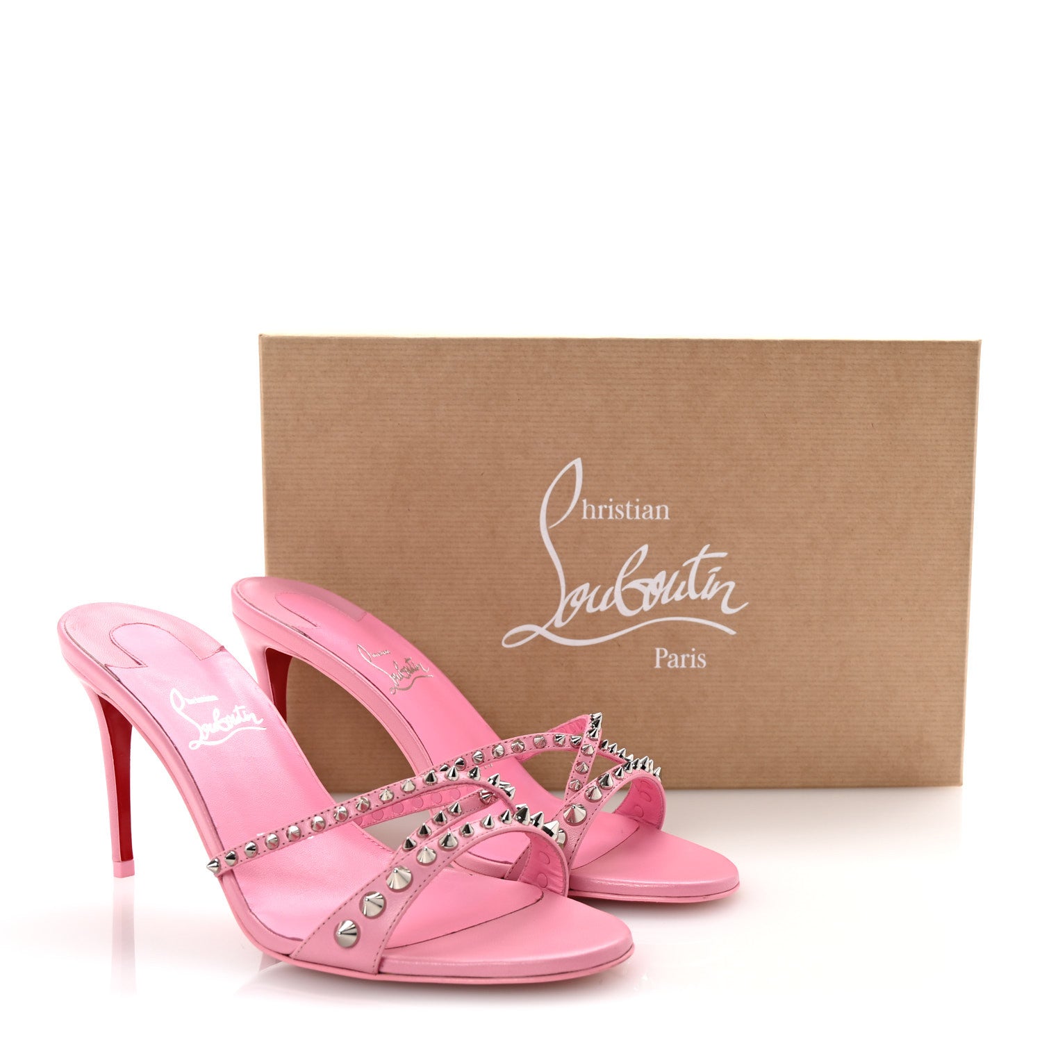 Christian Louboutin Kid Tatooska Spikes 85 Sandals 37.5 Calipso 9 of 9