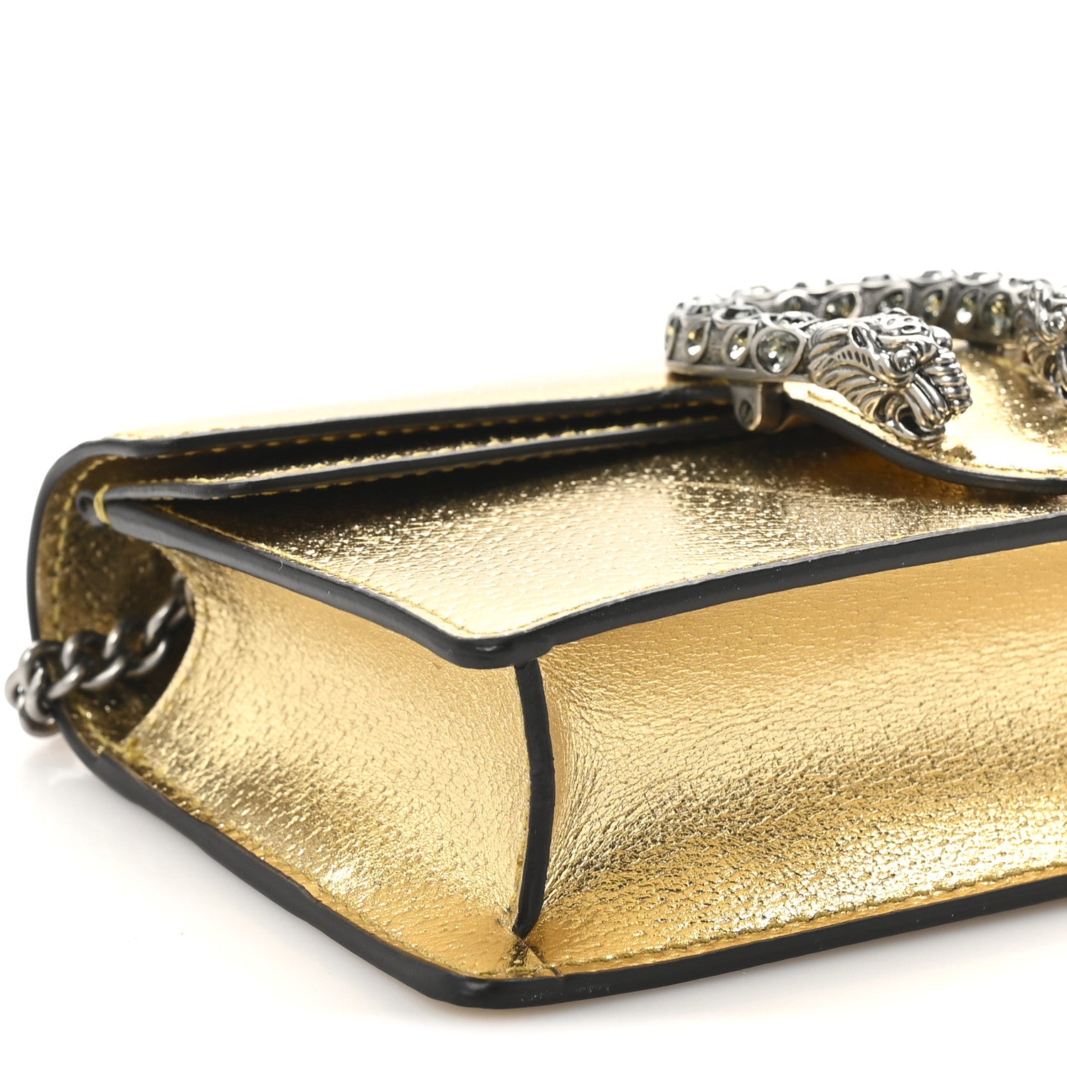 Gucci Metallic Calfskin Super Mini Dionysus Shoulder Bag Gold 9 of 10