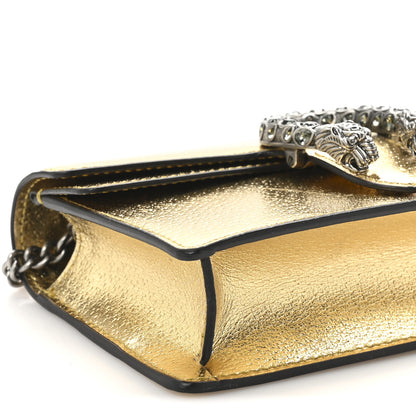 Gucci Metallic Calfskin Super Mini Dionysus Shoulder Bag Gold 9 of 10