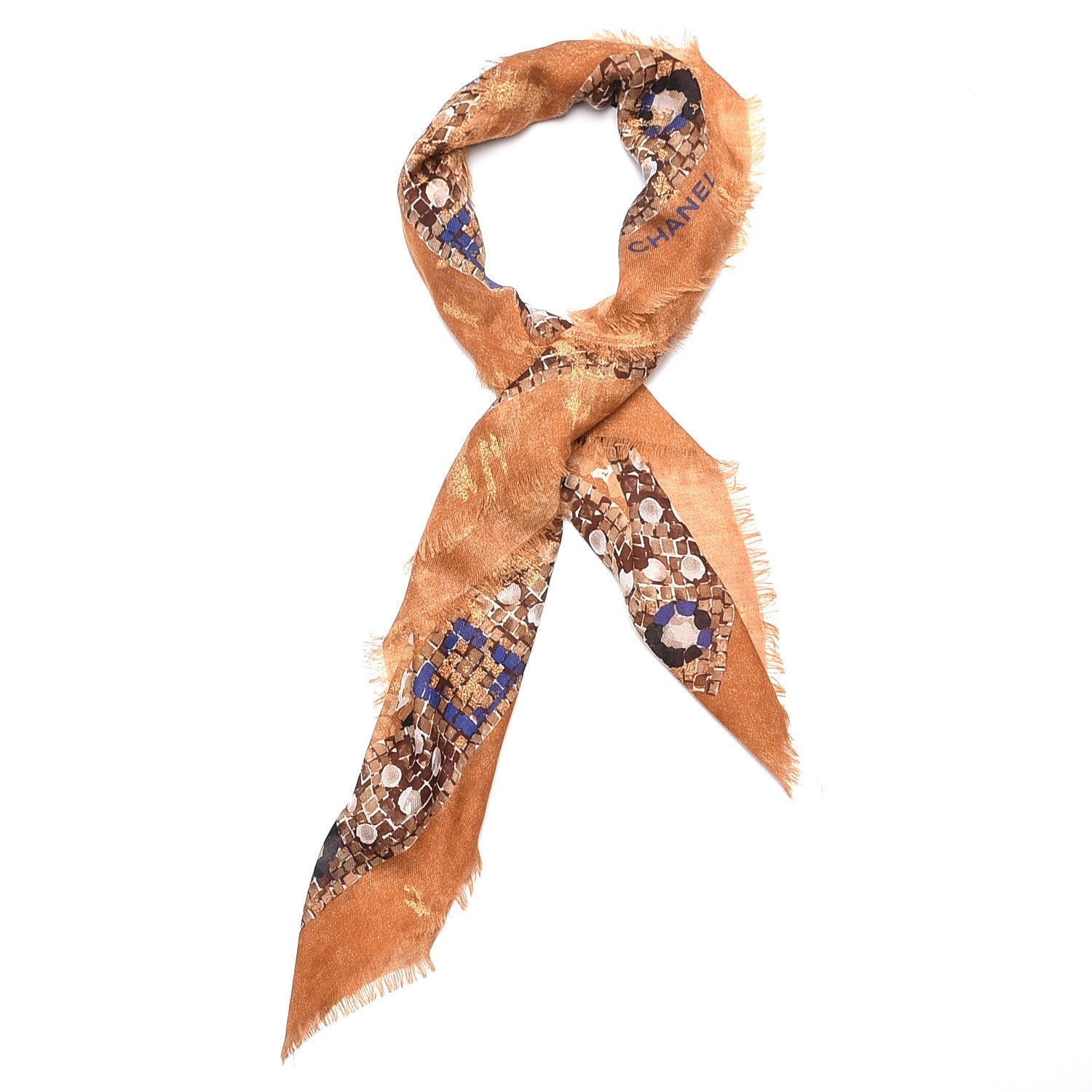 Chanel Cashmere Mosaic CC Logo Scarf 2 of 7