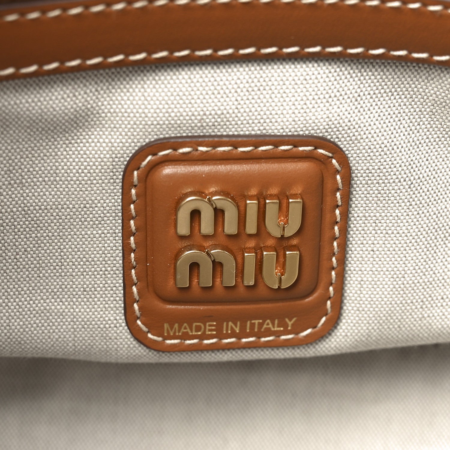 Miu Miu Soft Calf Softy Small Ivy Tote Bag Caramel 6 of 9