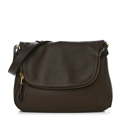 Tom Ford Grained Calfskin Large Jennifer Crossbody Bag Brown 1 of 14
