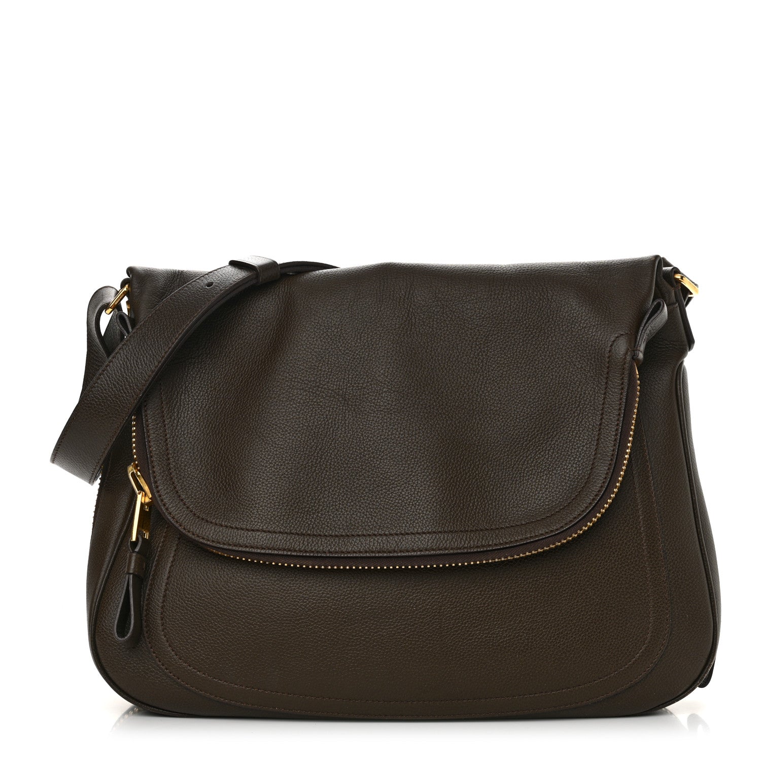 Tom Ford Grained Calfskin Large Jennifer Crossbody Bag Brown 1 of 14
