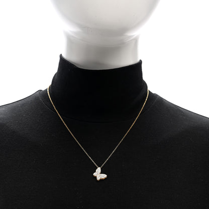 Roberto Coin 18K Yellow Gold Diamond Princess Butterfly Pendant Necklace 2 of 4