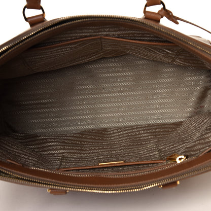 Prada Saffiano Large Galleria Double Zip Tote Caramel 4 of 7
