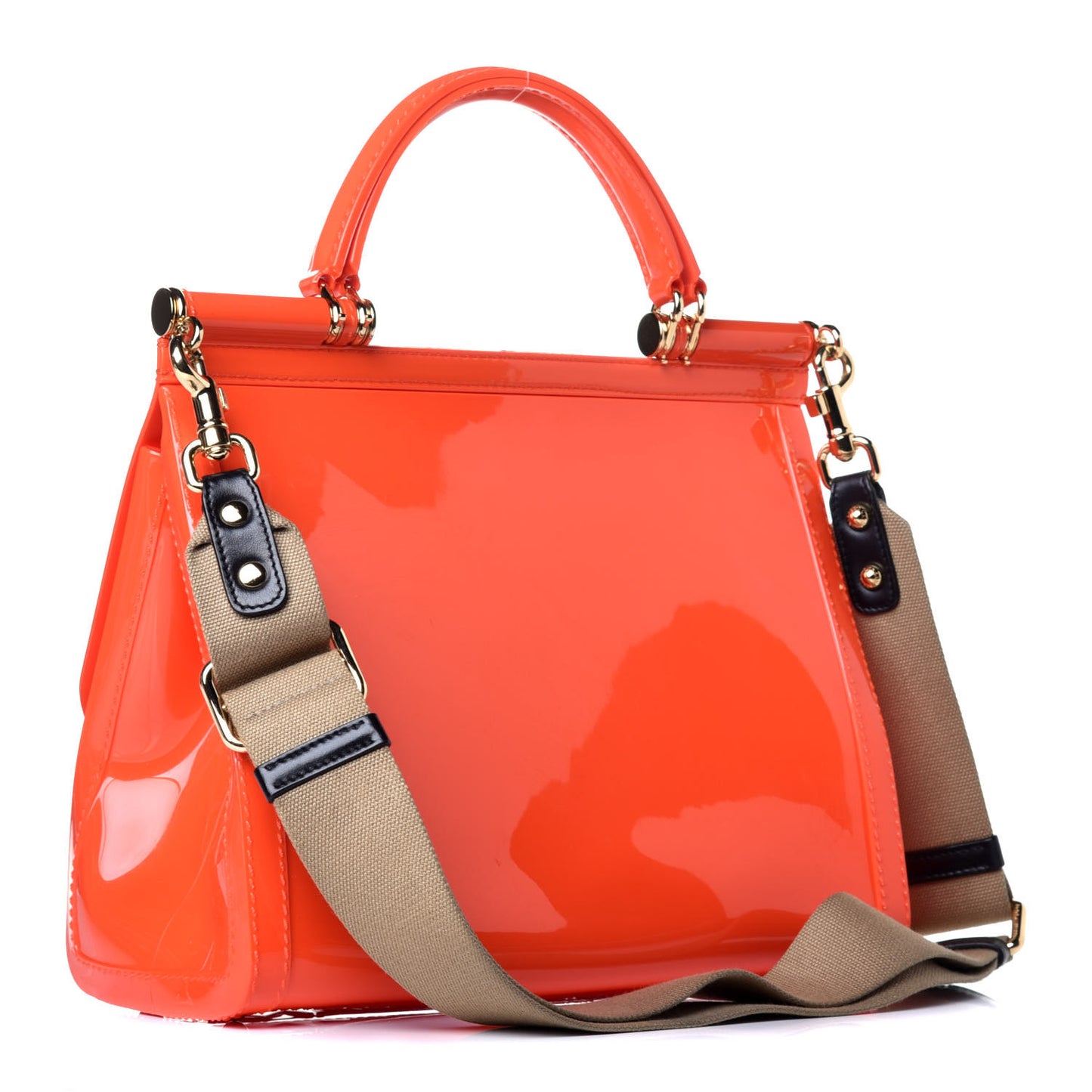 Rubber Semi Transparent Miss Sicily Satchel Orange