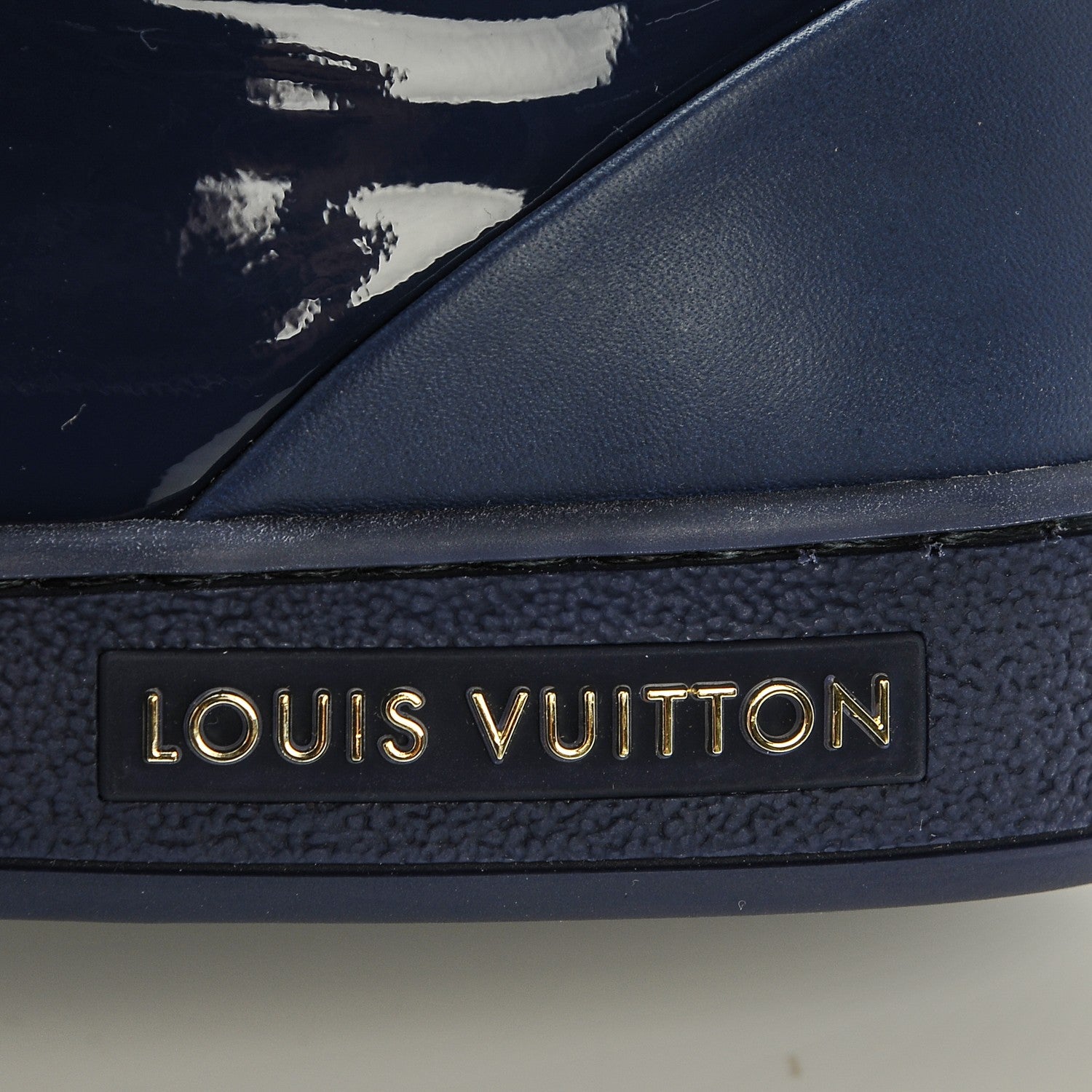 Louis Vuitton Patent Calfskin Frontrow Sneakers 37.5 Blue Nuit 7 of 7