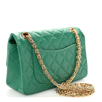 Chanel Aged Calfskin Quilted 2.55 Reissue Mini Flap Green 3 of 11
