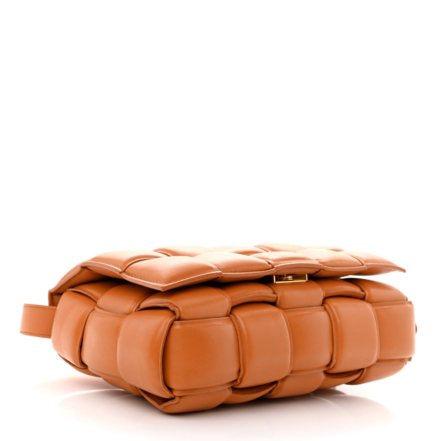 Nappa Maxi Intreccio Padded Cassette Crossbody Bag Clay