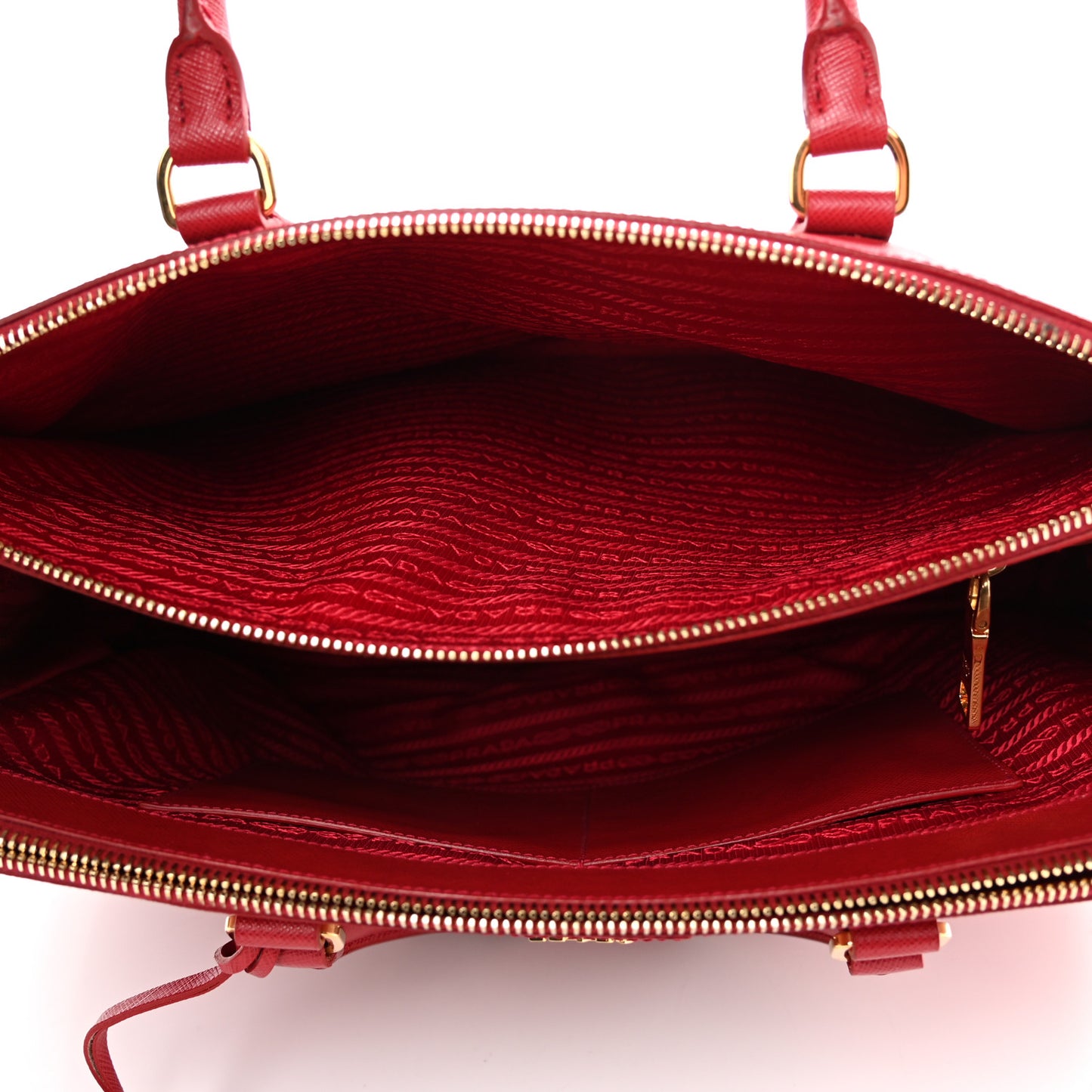 Saffiano Medium Galleria Double Zip Tote Fuoco