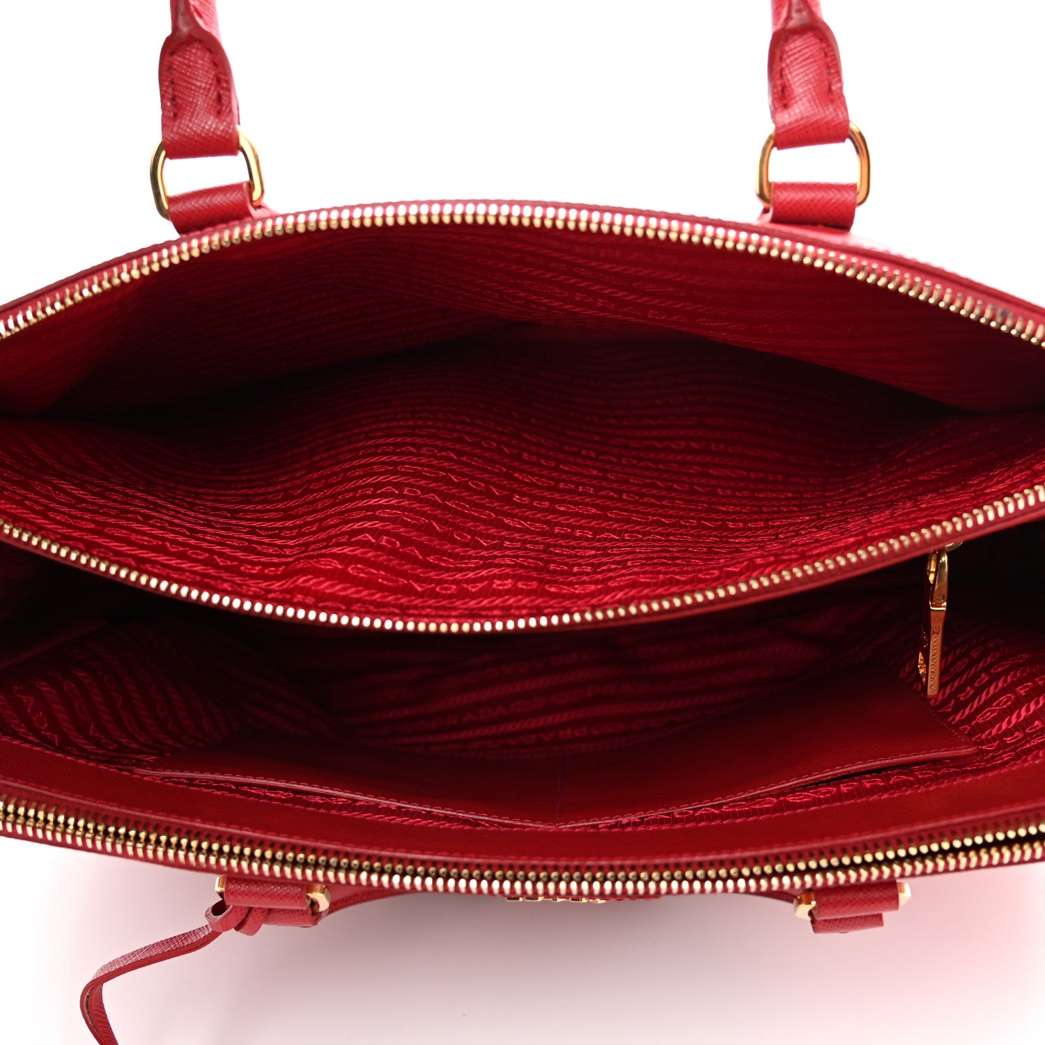 Prada Saffiano Medium Galleria Double Zip Tote Fuoco 5 of 12