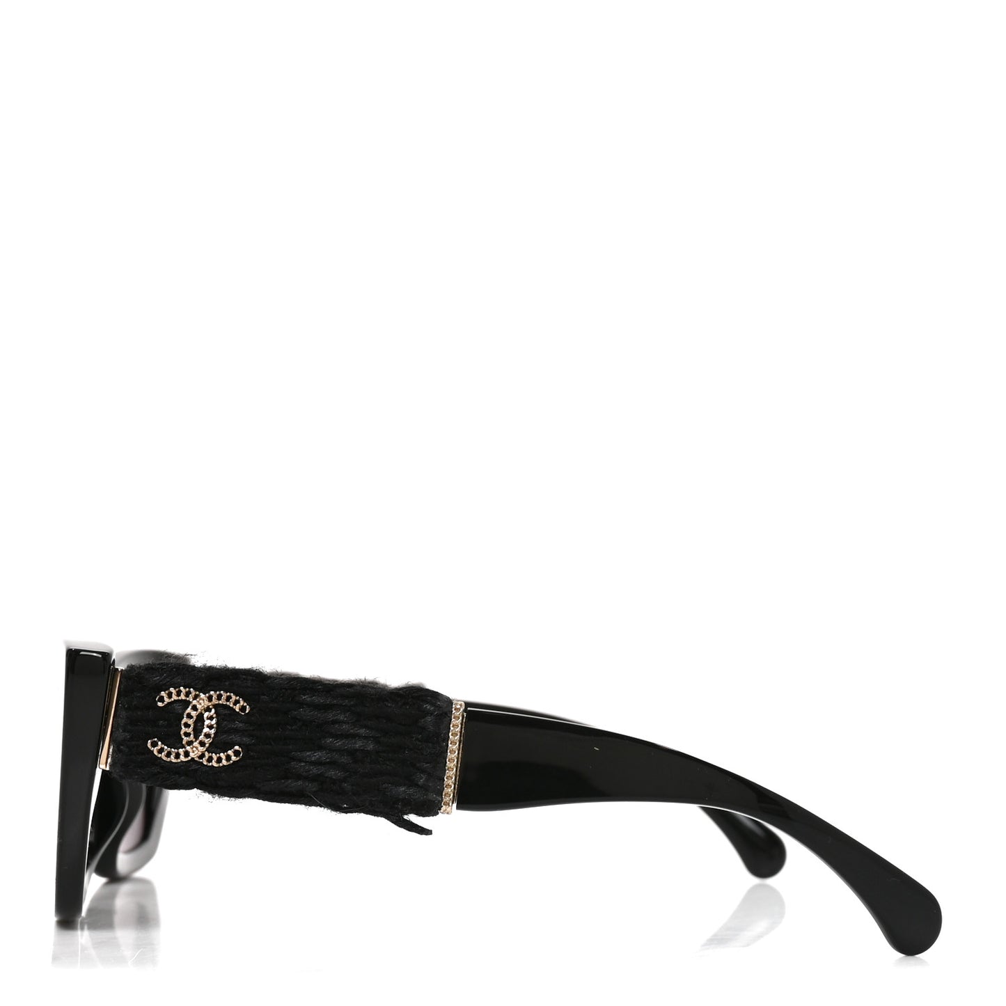 Acetate Tweed CC Cat Eye Sunglasses 71550A Black