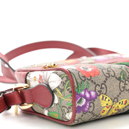 Gucci GG Supreme Monogram Flora Web Mini Ophidia Shoulder Bag Red 9 of 11