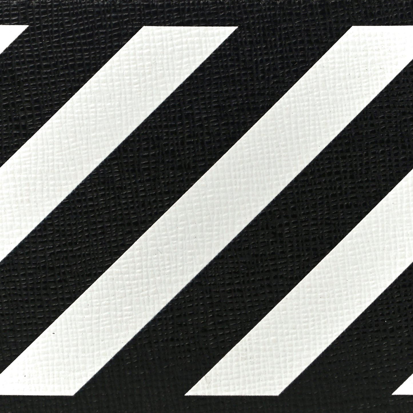 Saffiano Striped Diag Card Case Black White