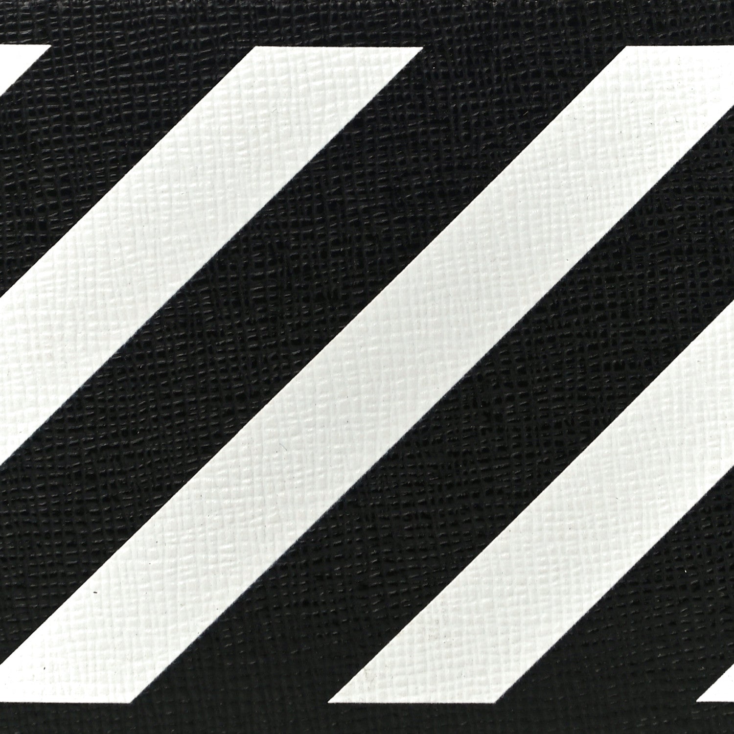 Off-White Saffiano Striped Diag Card Case Black White 7 of 9
