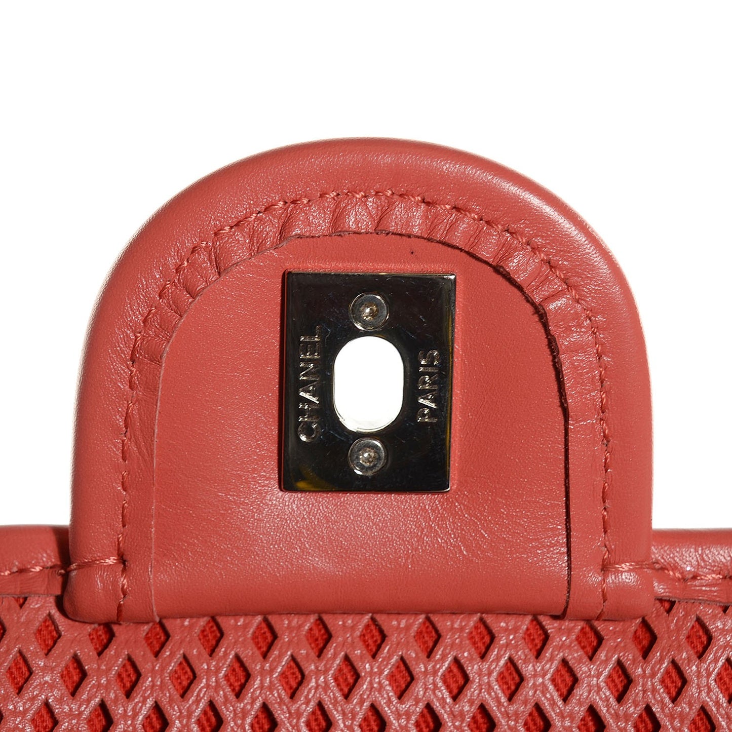 Perforated Calfskin Up In The Air Flap Red