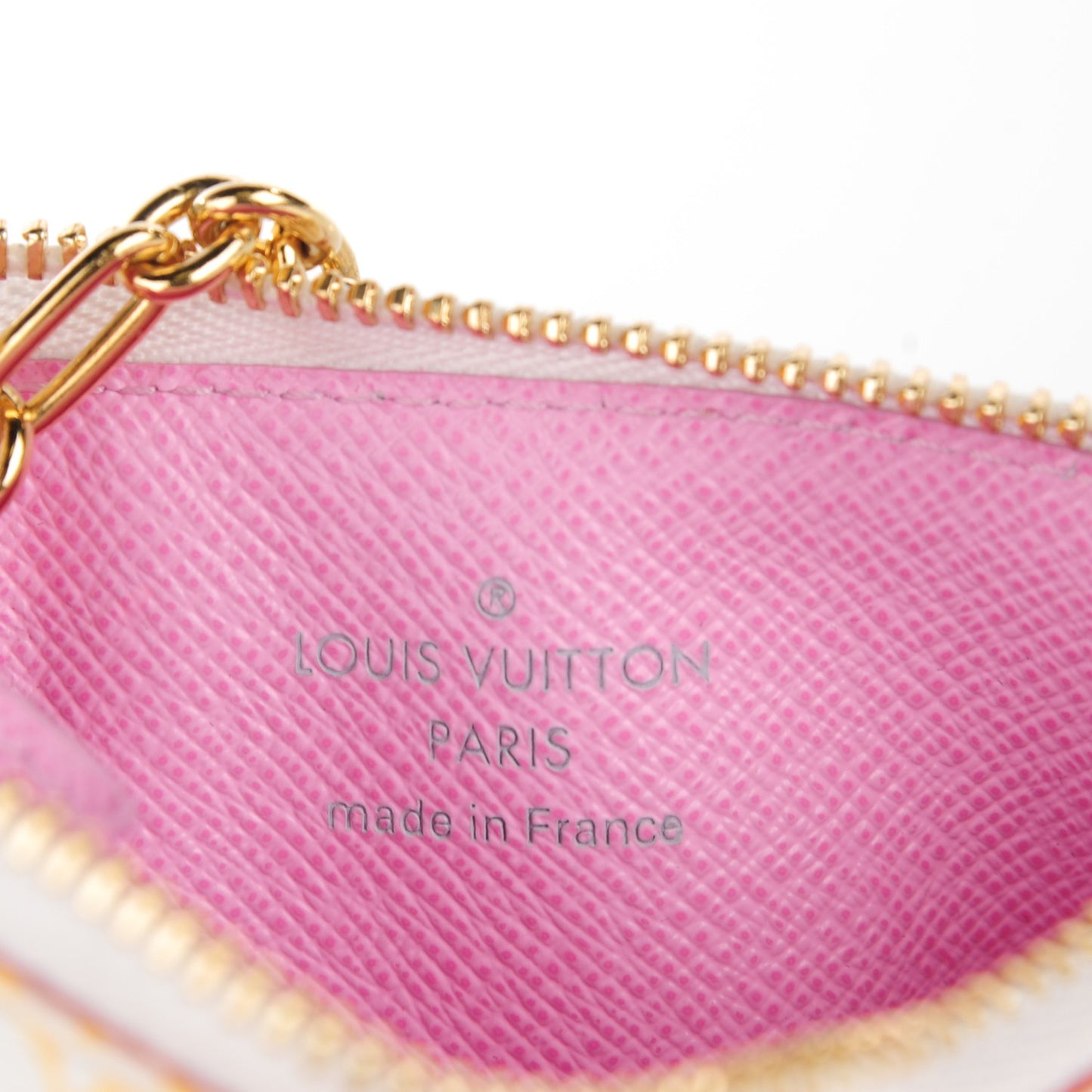 Monogram Multicolor Key Pouch White Litchi