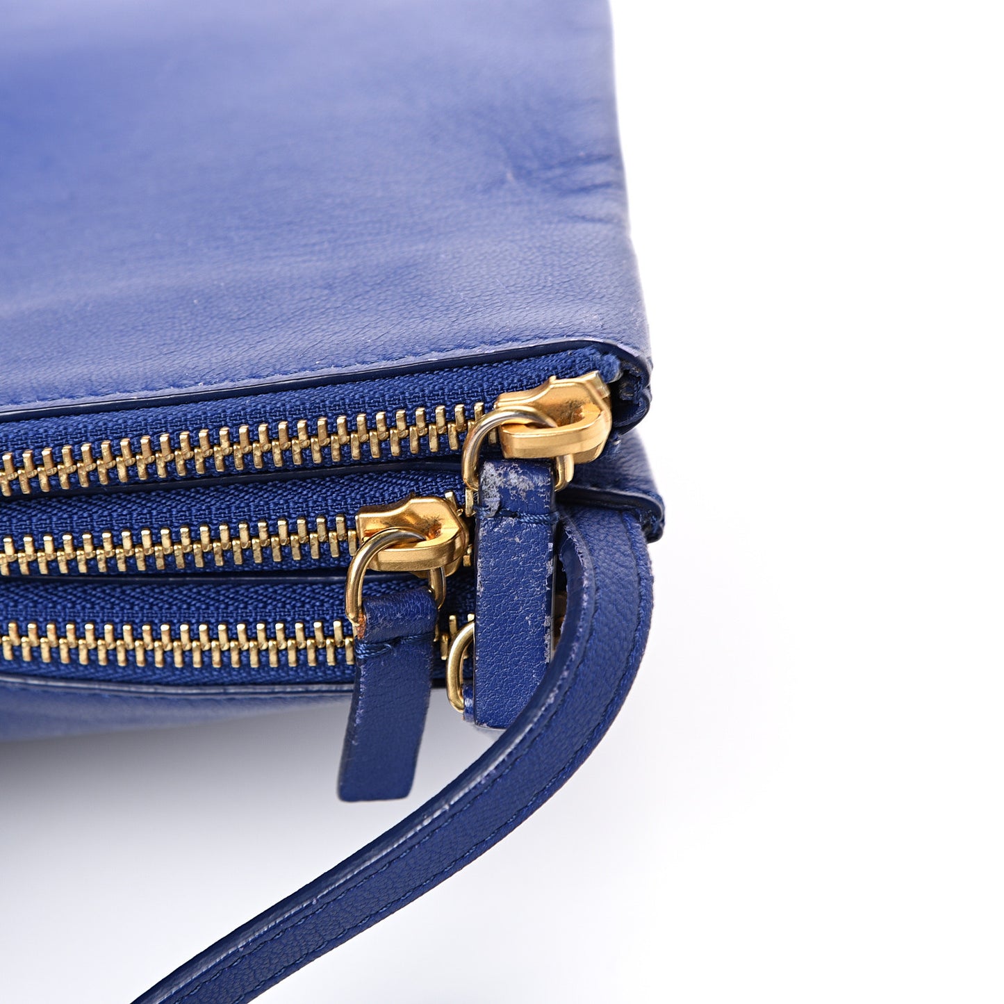 Lambskin Large Trio Crossbody Bag Indigo