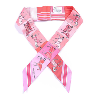 Hermes Silk Couvertures Nouvelles Twilly Rose Grenadine 1 of 4